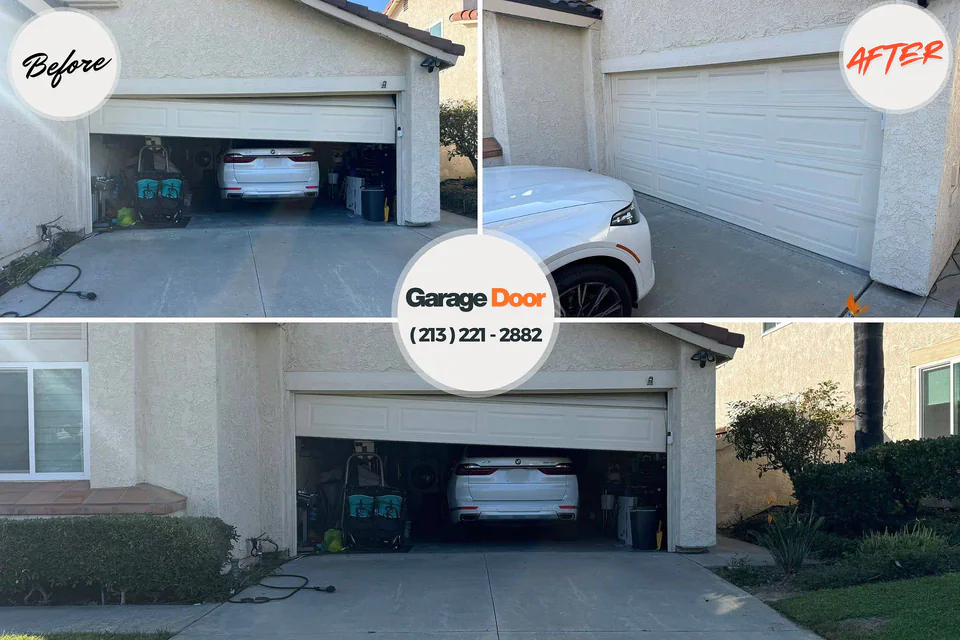 Before and after: garage door repair East Valley, NV